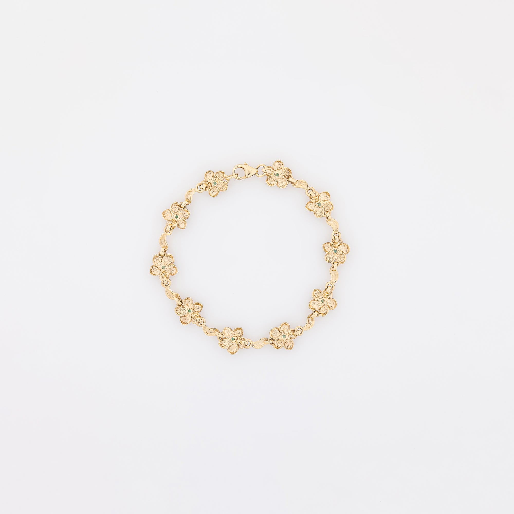 Emeralds Plumeria Bracelet