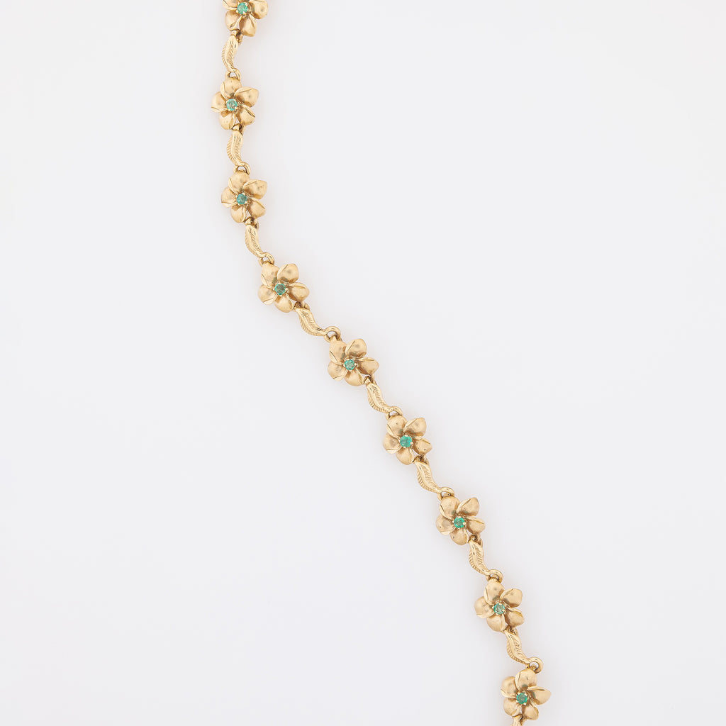 Emeralds Plumeria Bracelet