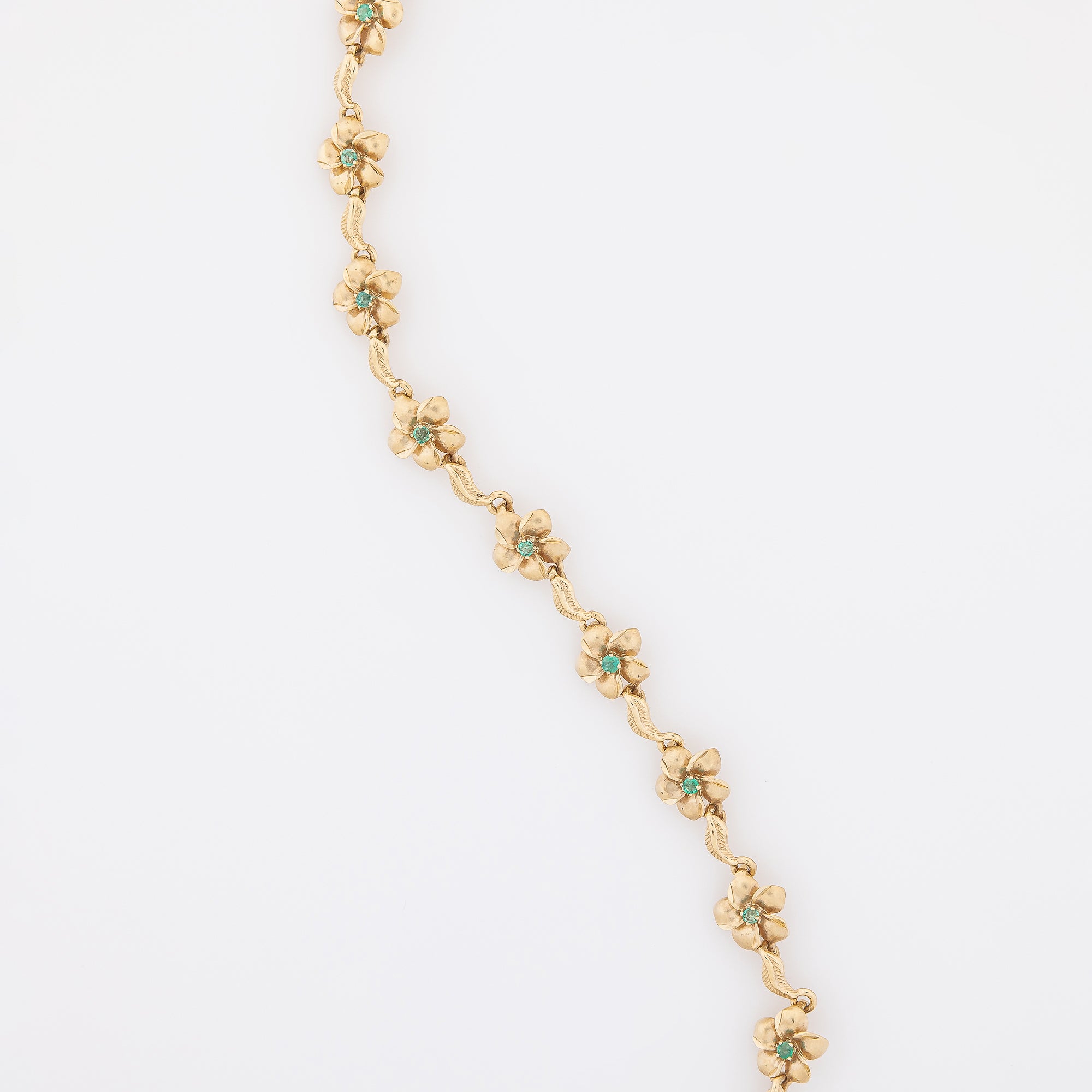Emeralds Plumeria Bracelet