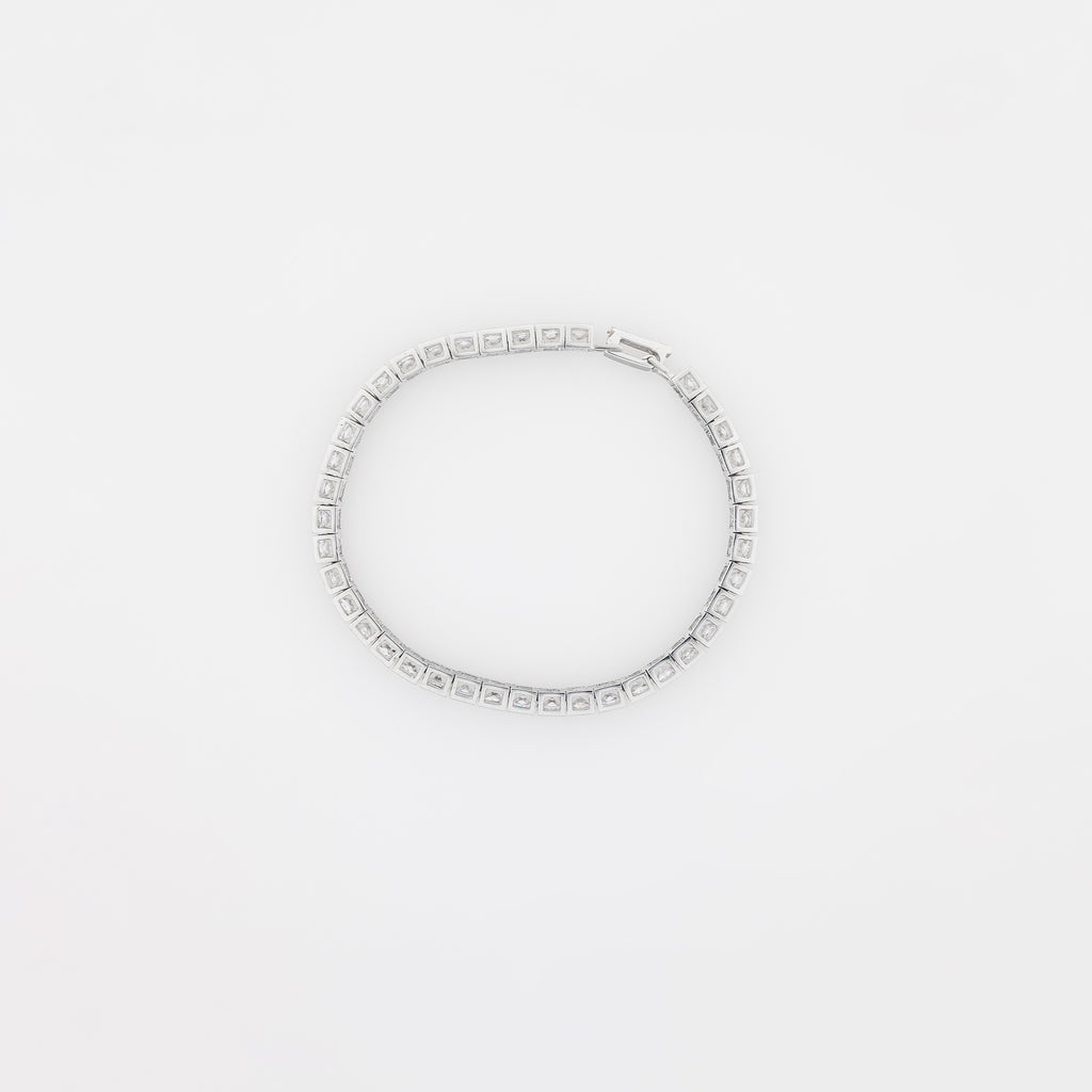 4mm Cube CZ Tennis Bracelet