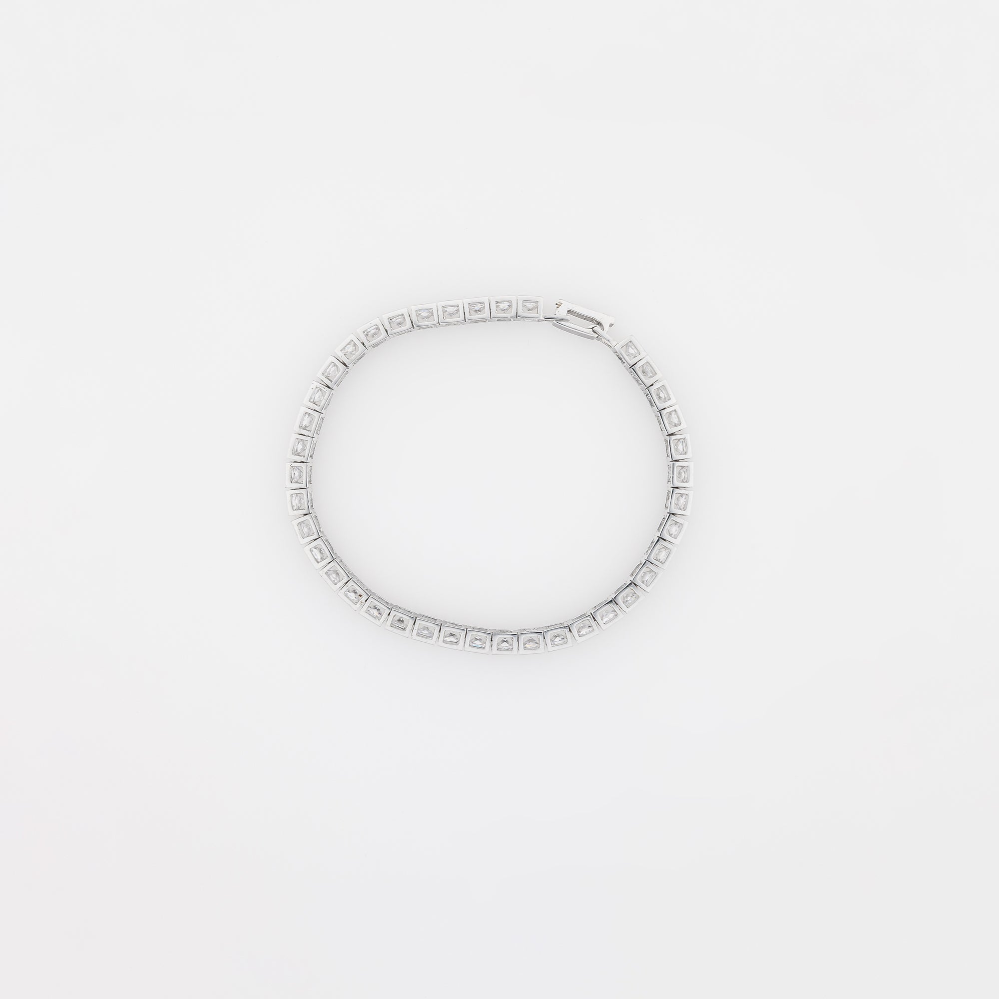 4mm Cube CZ Tennis Bracelet