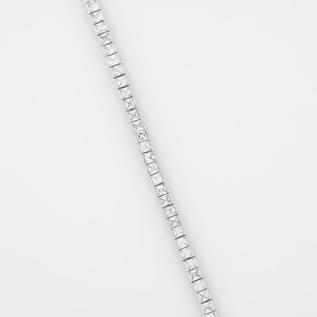 4mm Cube CZ Tennis Bracelet