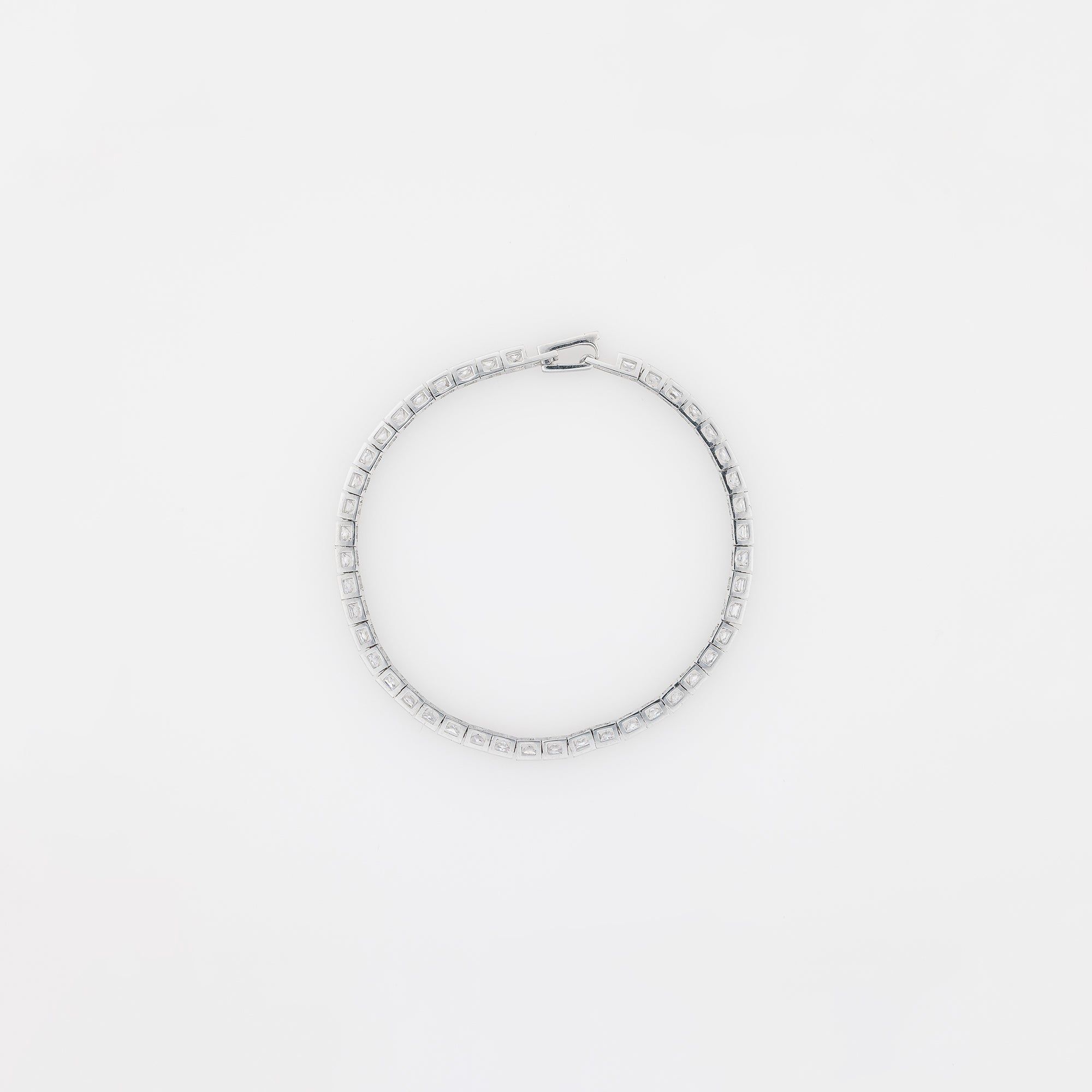 4mm Cube CZ Tennis Bracelet