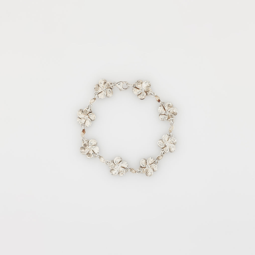 Eight Plumeria with Maile Leaves Bracelet