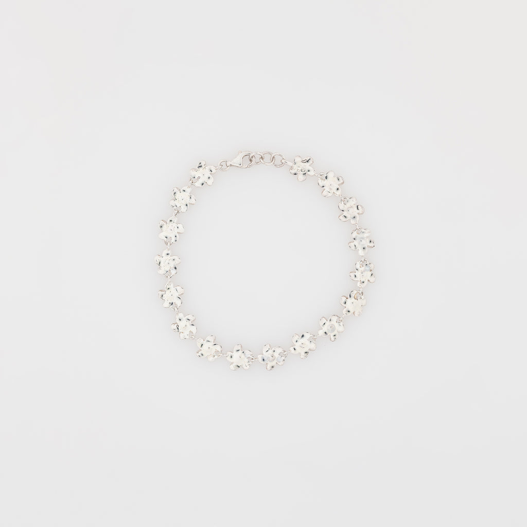 Pink CZ Plumeria Bracelet