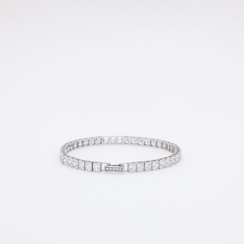 4mm Cube CZ Tennis Bracelet