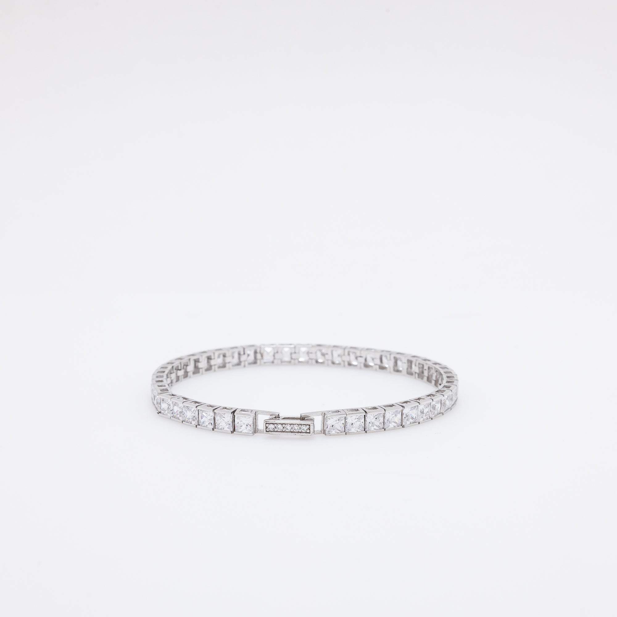 4mm Cube CZ Tennis Bracelet