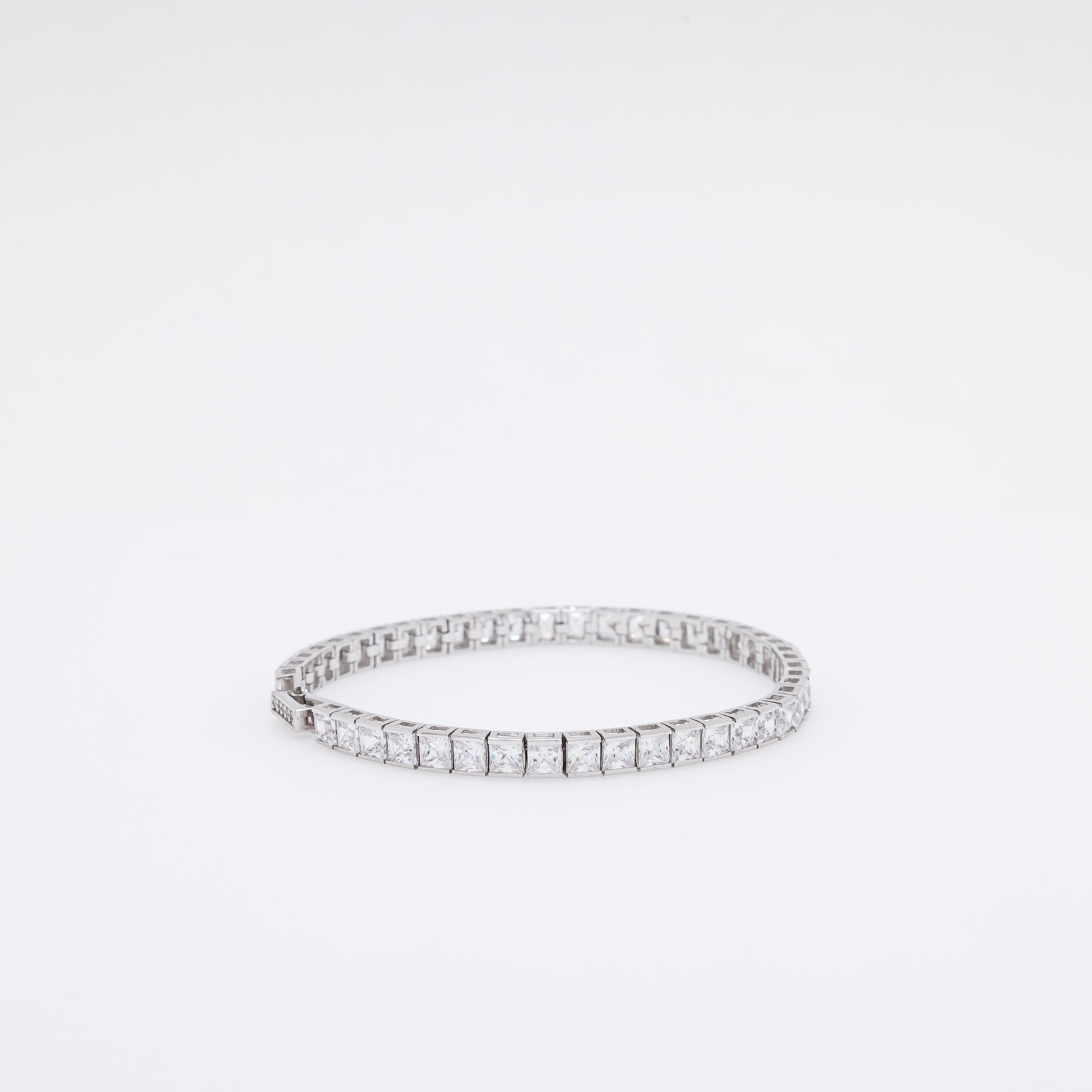 4mm Cube CZ Tennis Bracelet