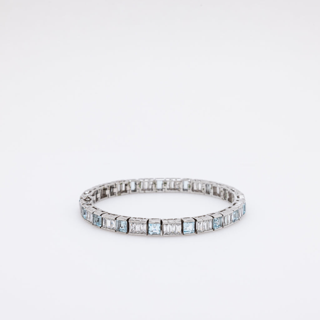 Blue + White CZ Bracelet