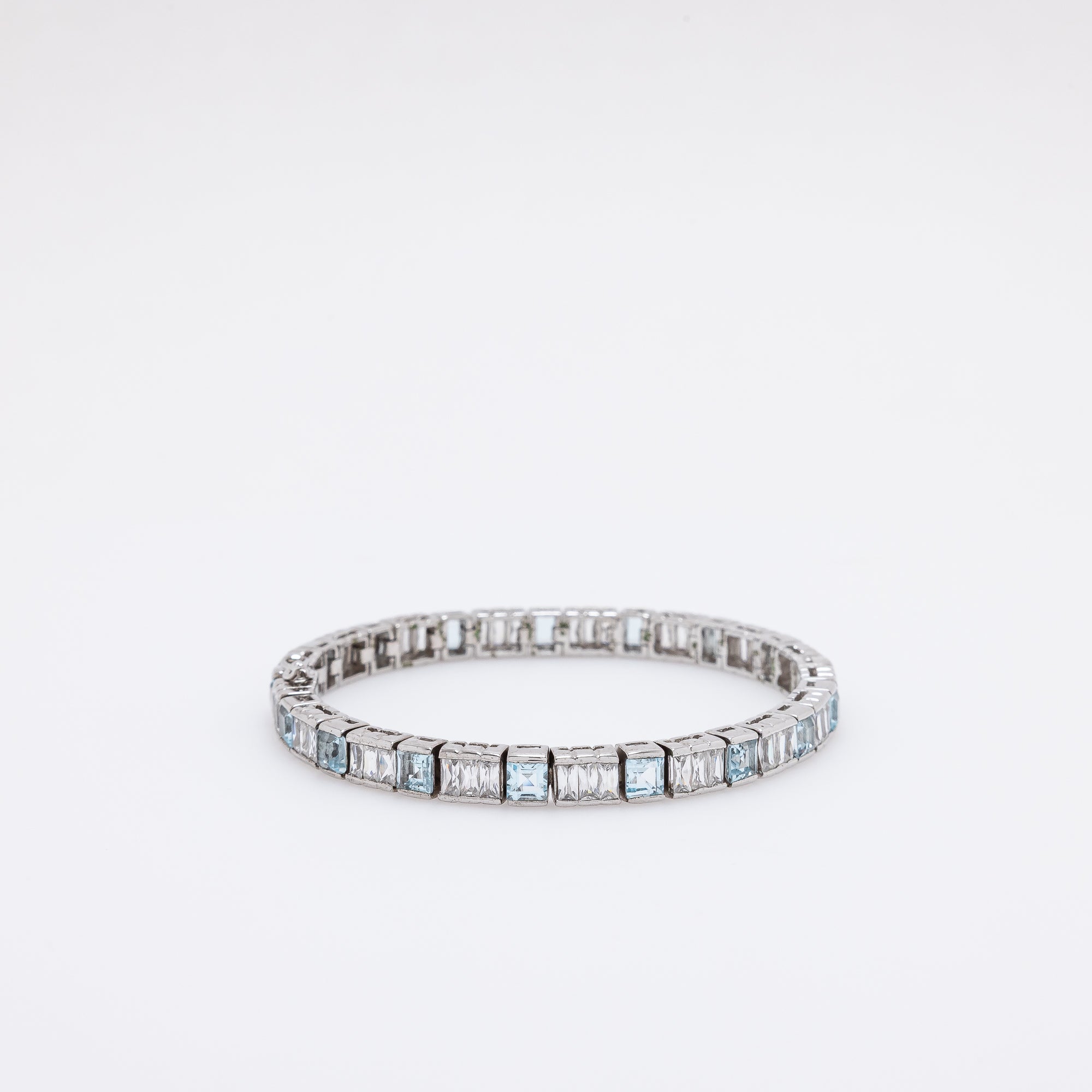 Blue + White CZ Bracelet