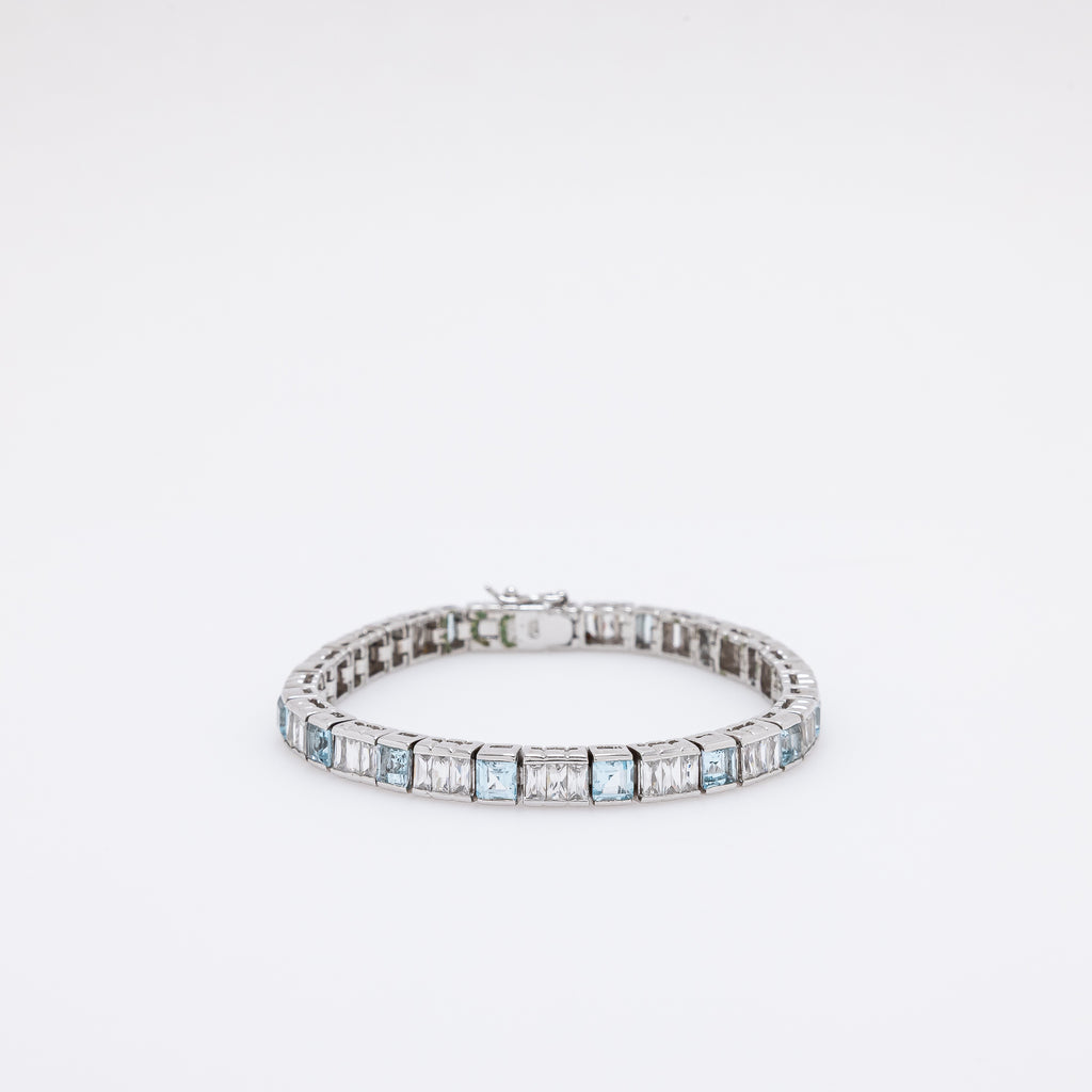 Blue + White CZ Bracelet