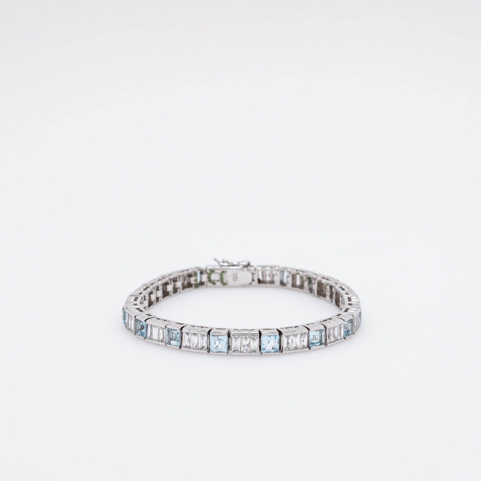 Blue + White CZ Bracelet