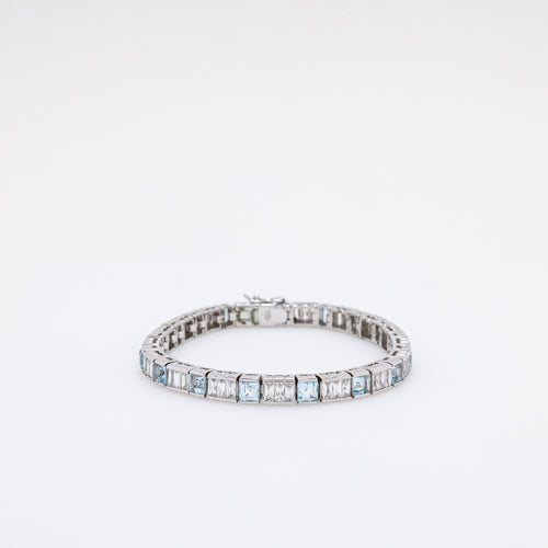 Blue + White CZ Bracelet