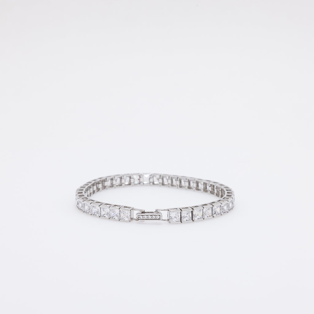 4mm Cube CZ Tennis Bracelet
