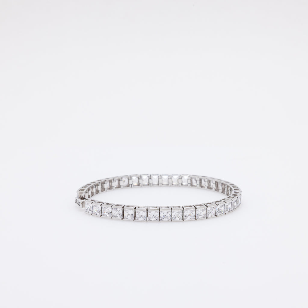 4mm Cube CZ Tennis Bracelet