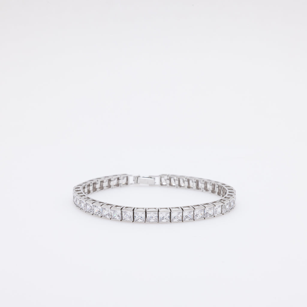 4mm Cube CZ Tennis Bracelet