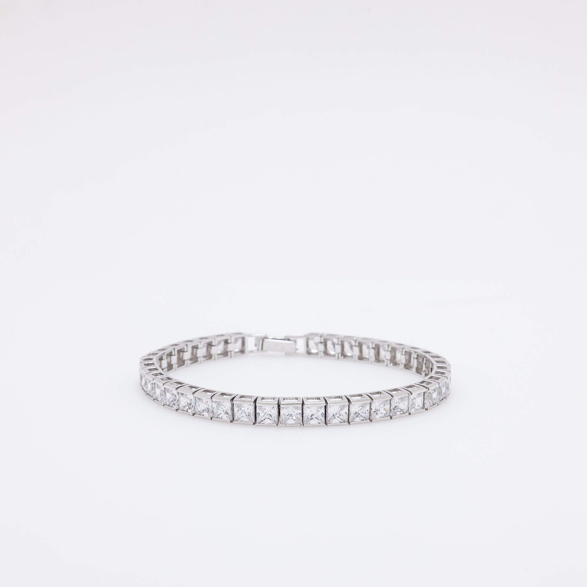 4mm Cube CZ Tennis Bracelet