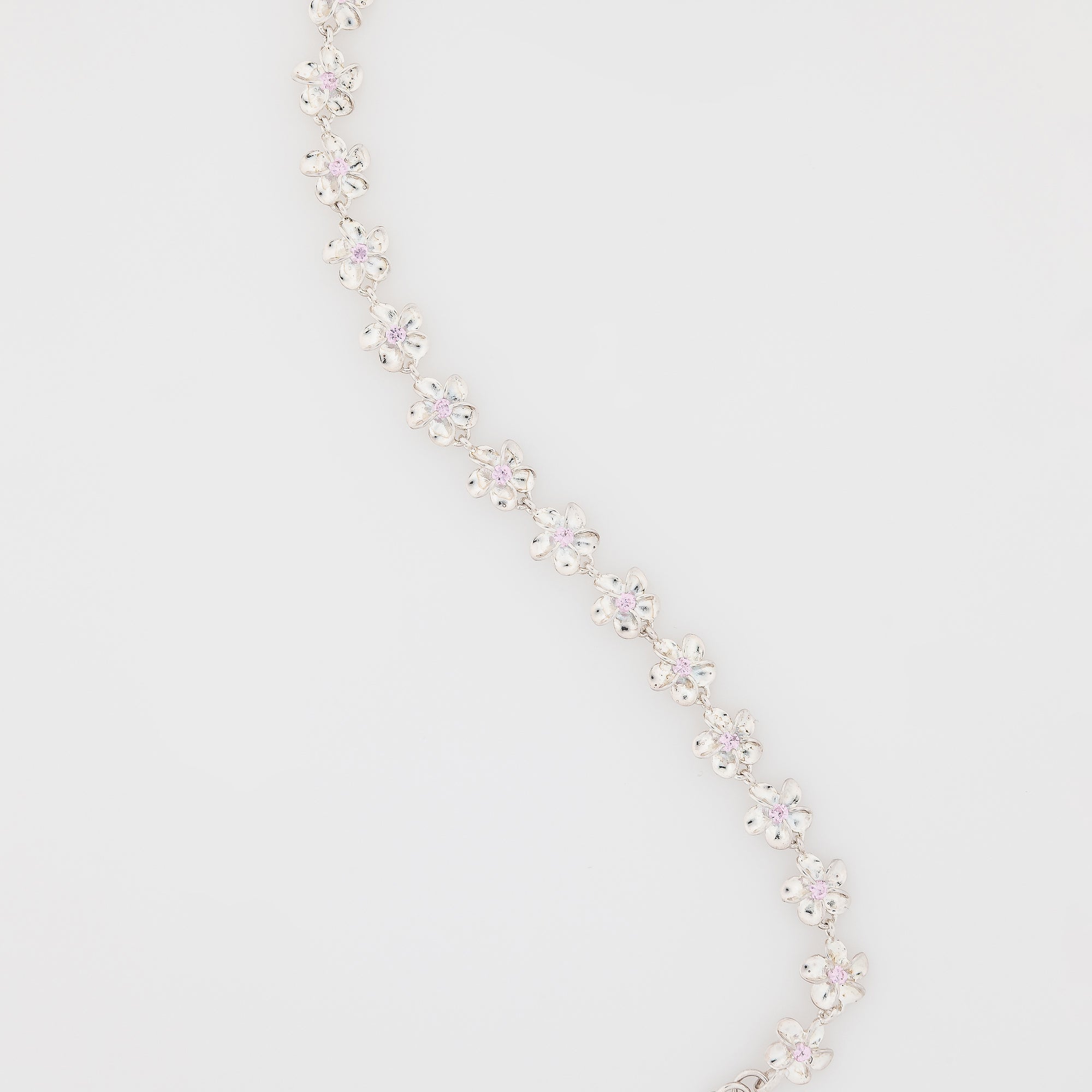 Pink CZ Plumeria Bracelet