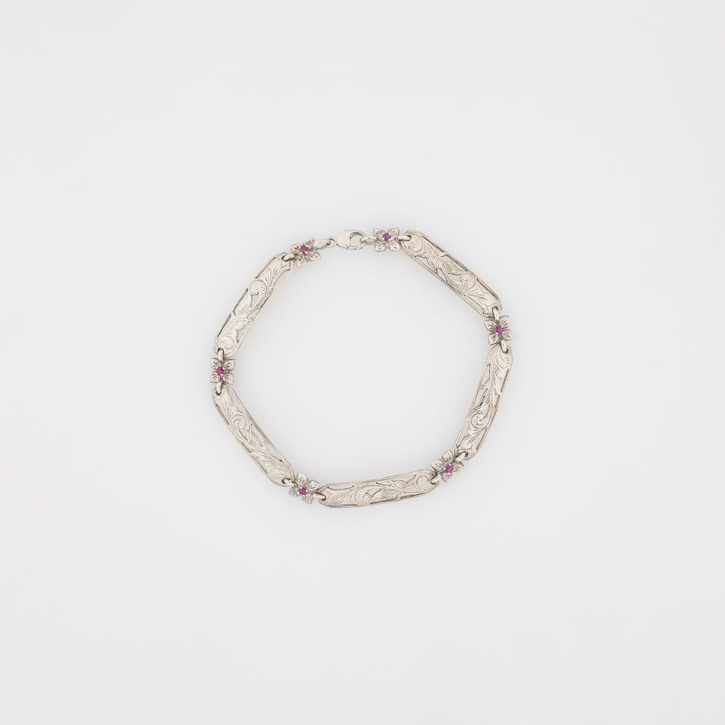 Pink Tourmaline Hawaiian Heirloom Link Bracelet