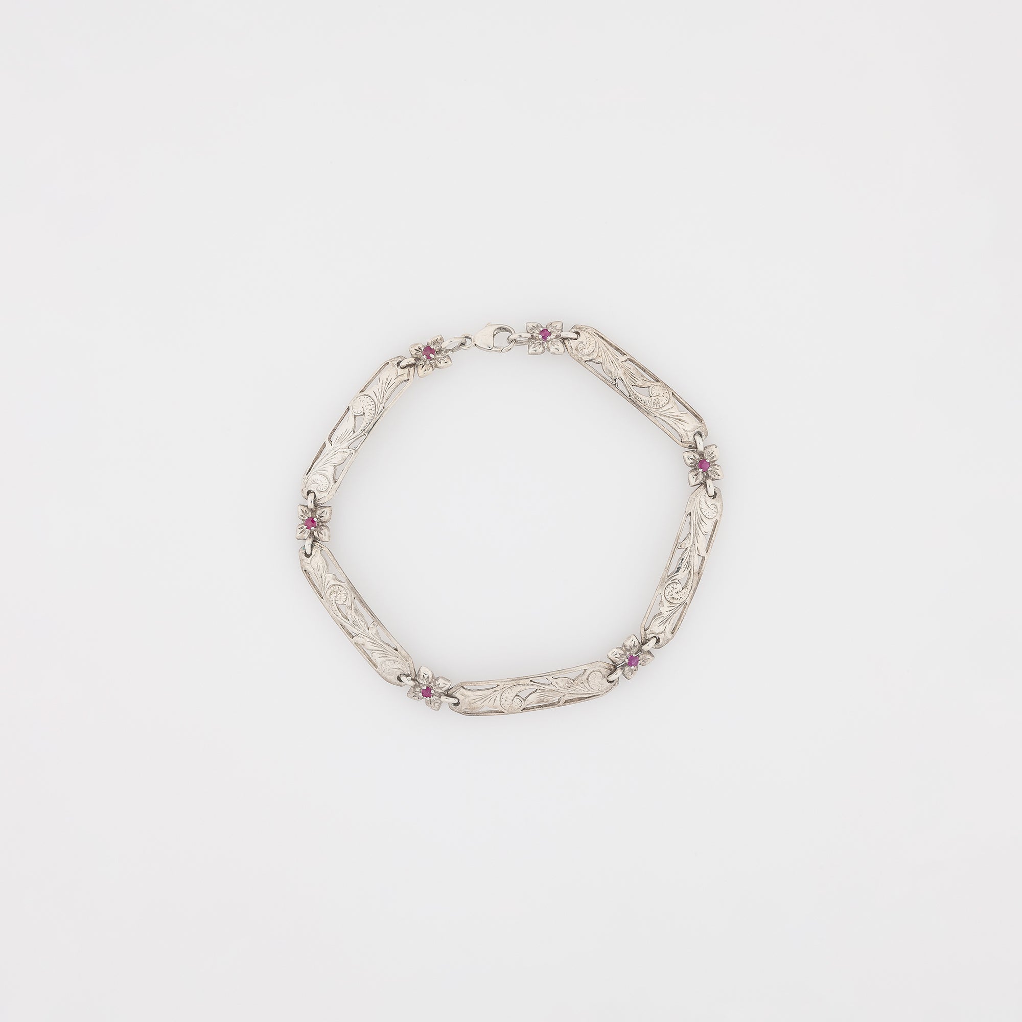 Pink Tourmaline Hawaiian Heirloom Link Bracelet