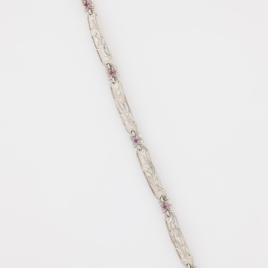 Pink Tourmaline Hawaiian Heirloom Link Bracelet