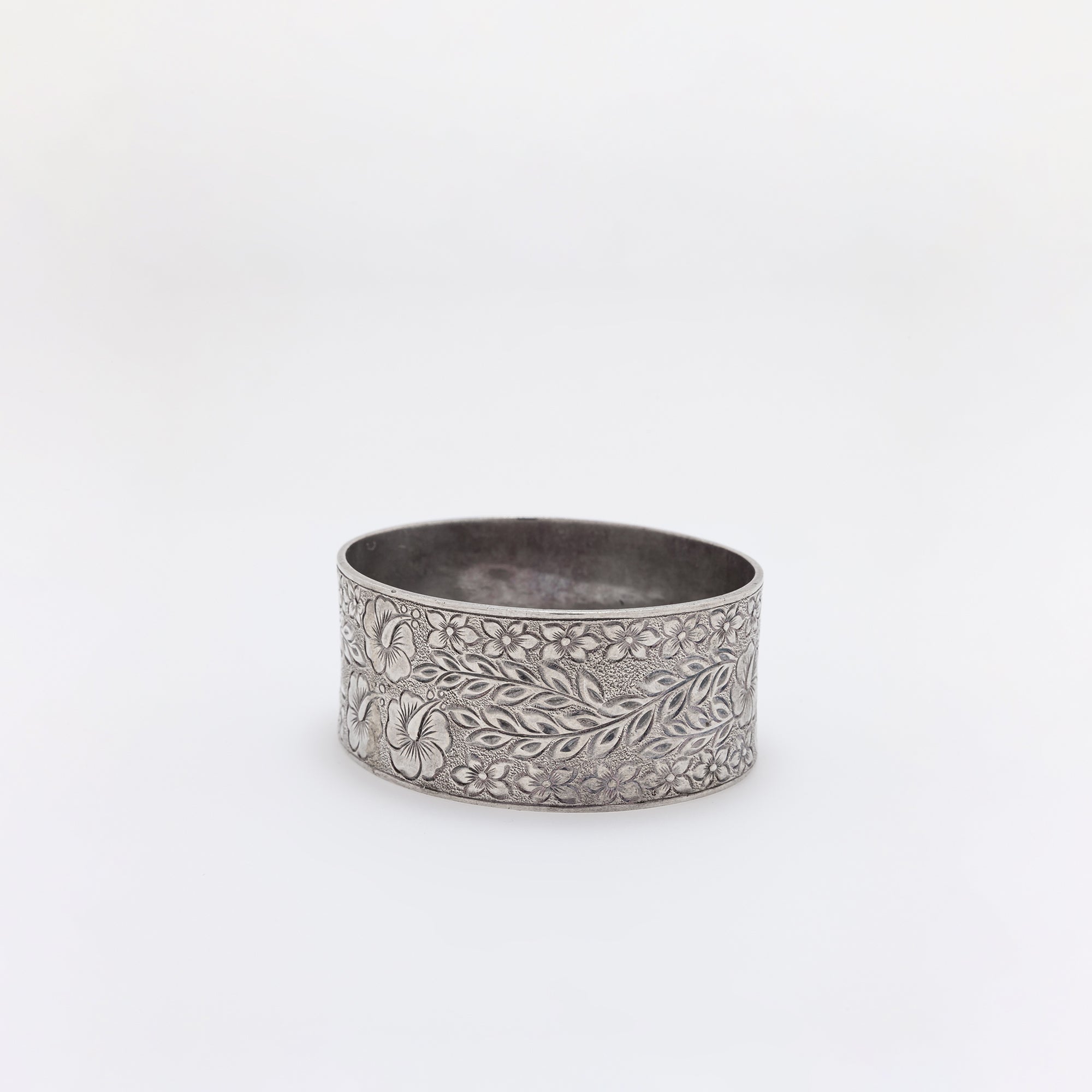 Triple Hibiscus Engraved Bangle