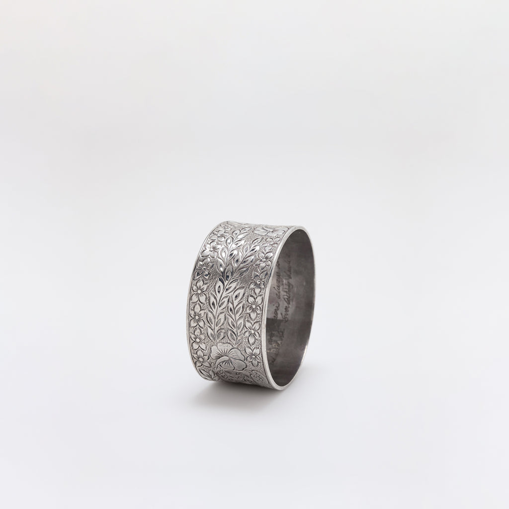 Triple Hibiscus Engraved Bangle