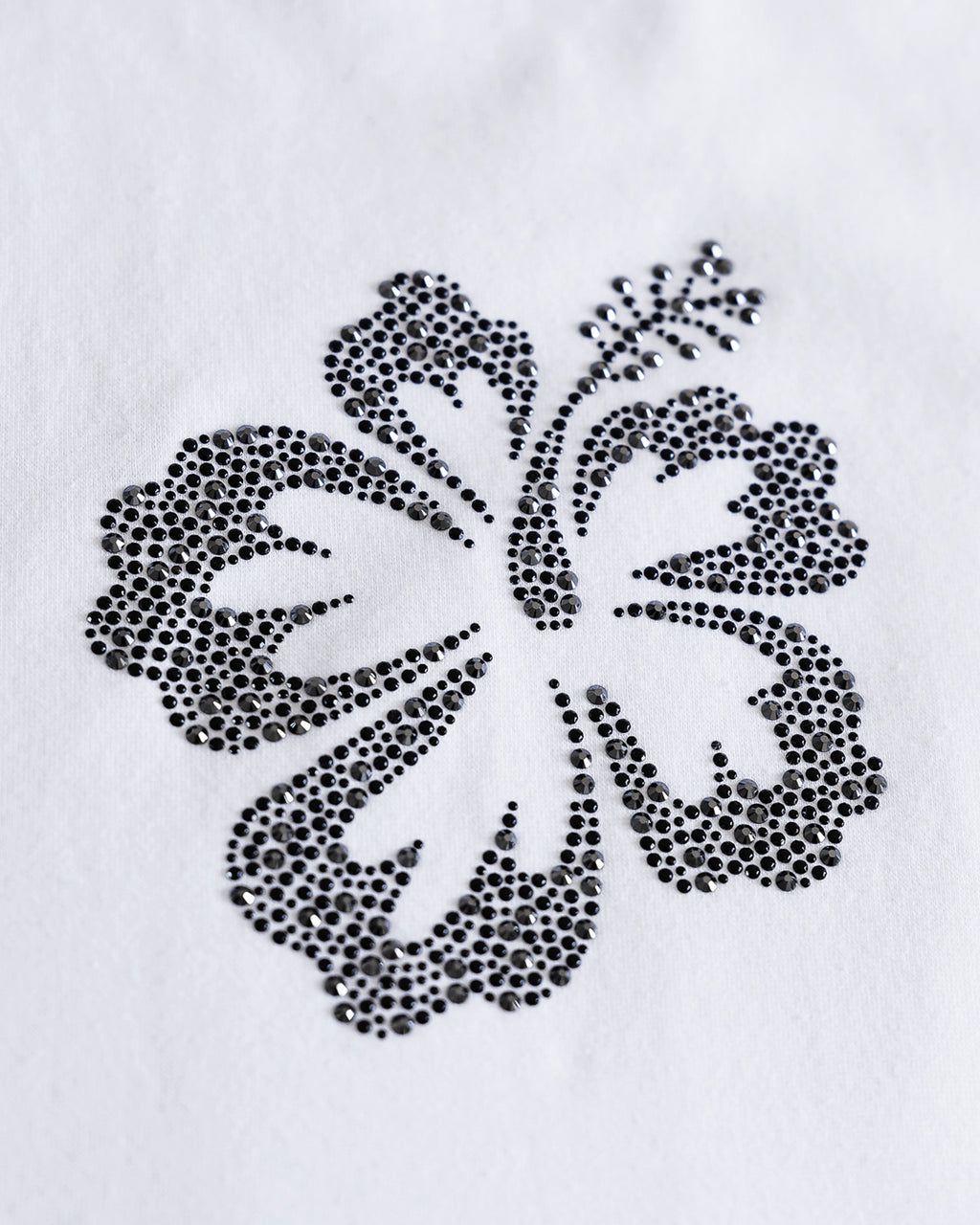 Swarovski Hibiscus White Longsleeve T-Shirt