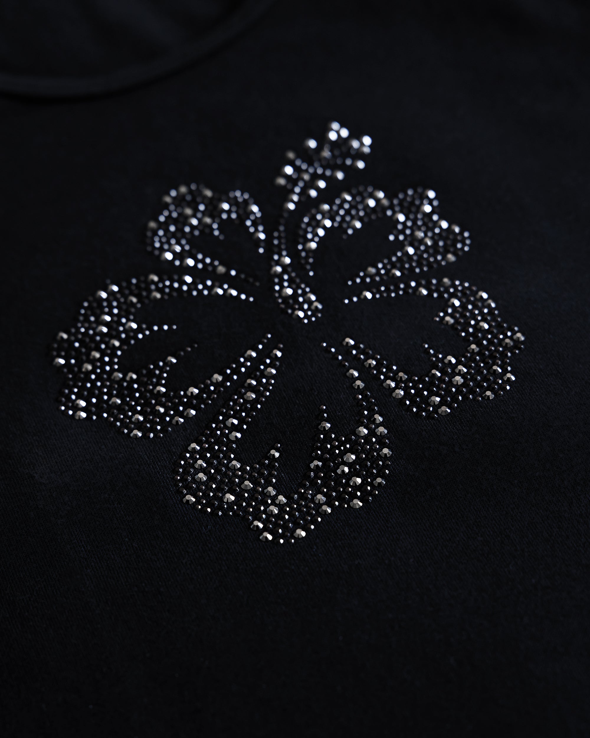 Swarovski Hibiscus Black Tank Top