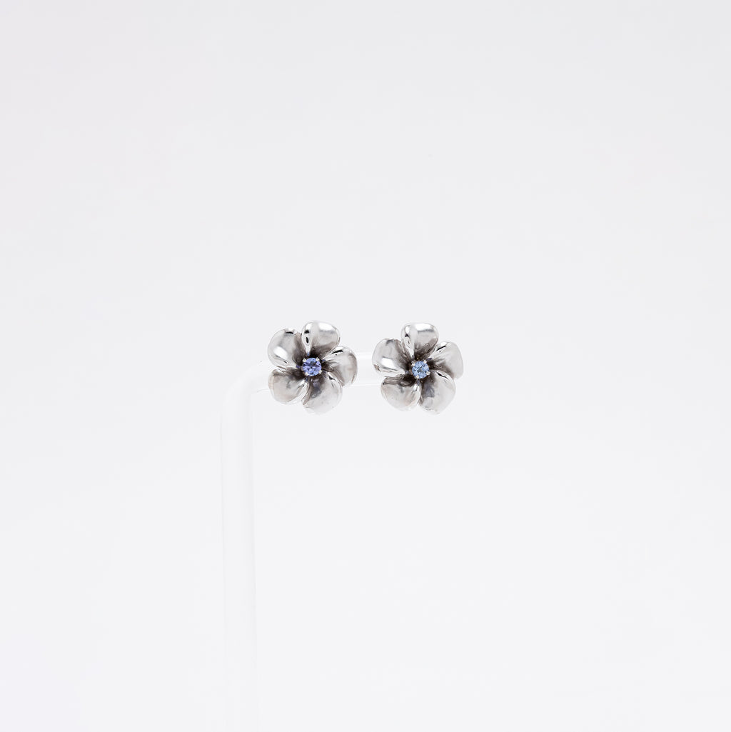Tanzanite Plumeria Earrings