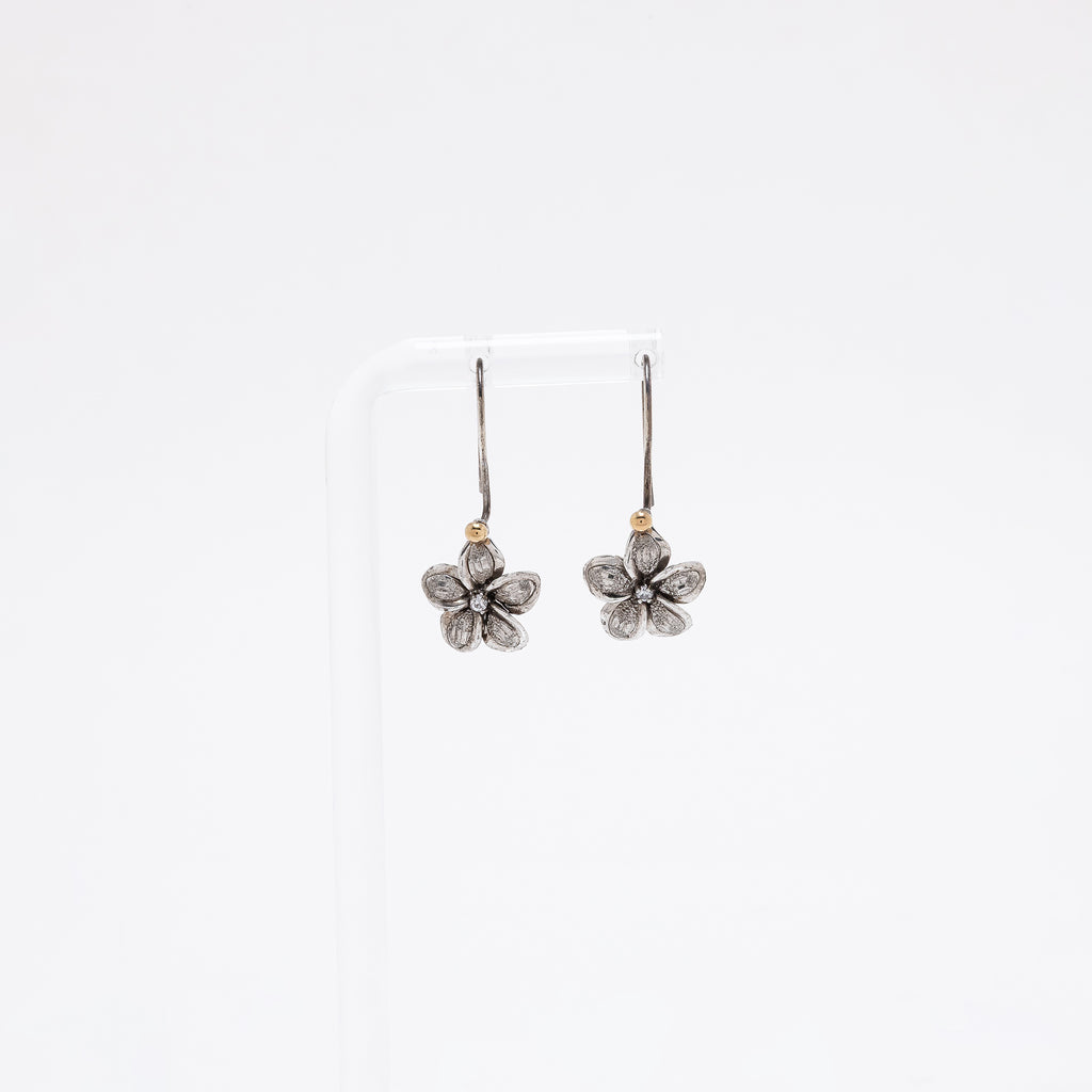 Dangling Textured Plumeria Earrings