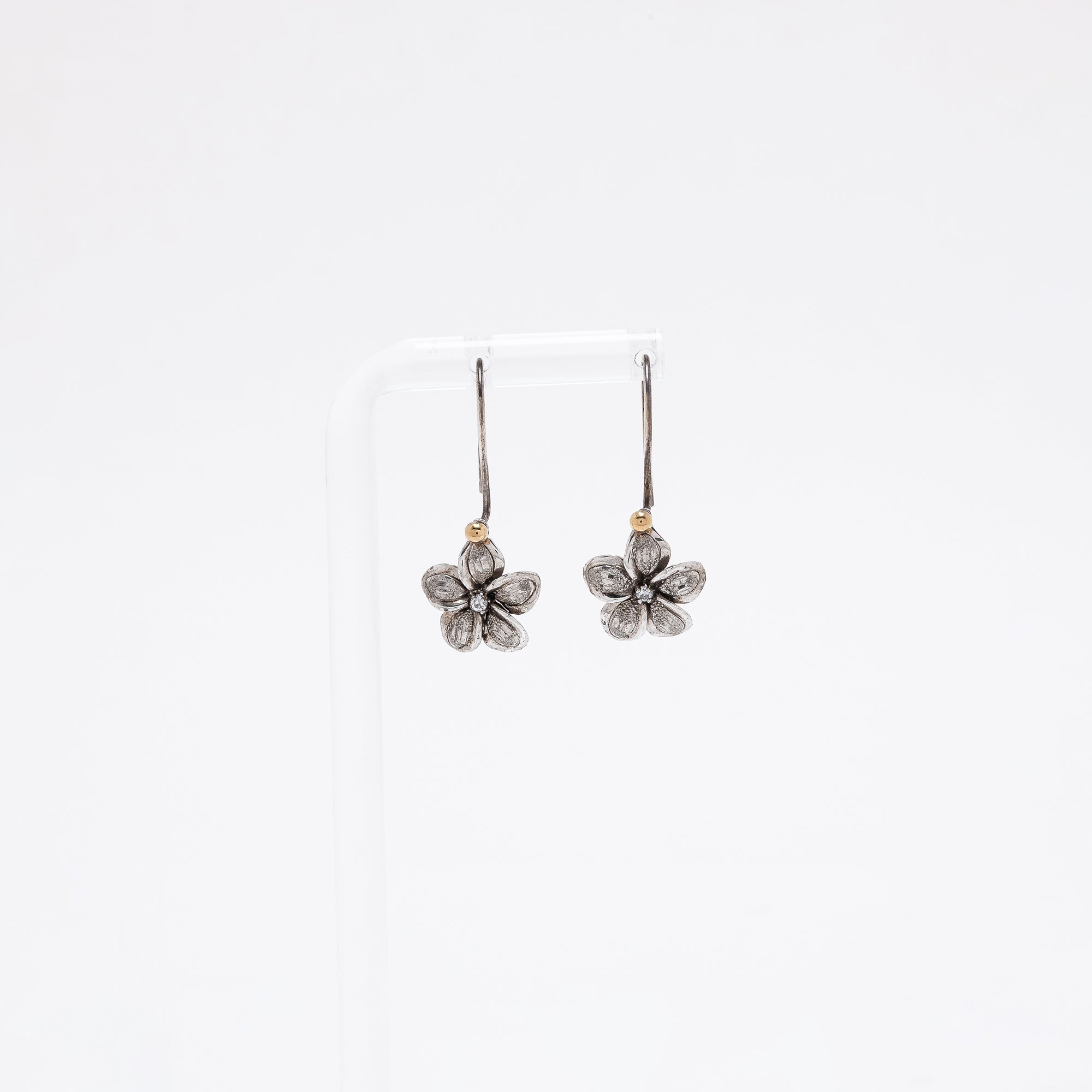 Dangling Textured Plumeria Earrings