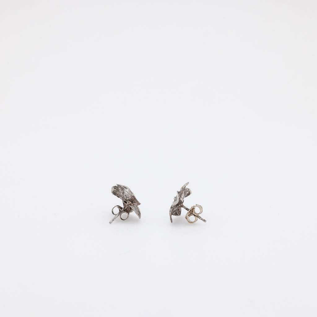Blue Diamond Plumeria Studs