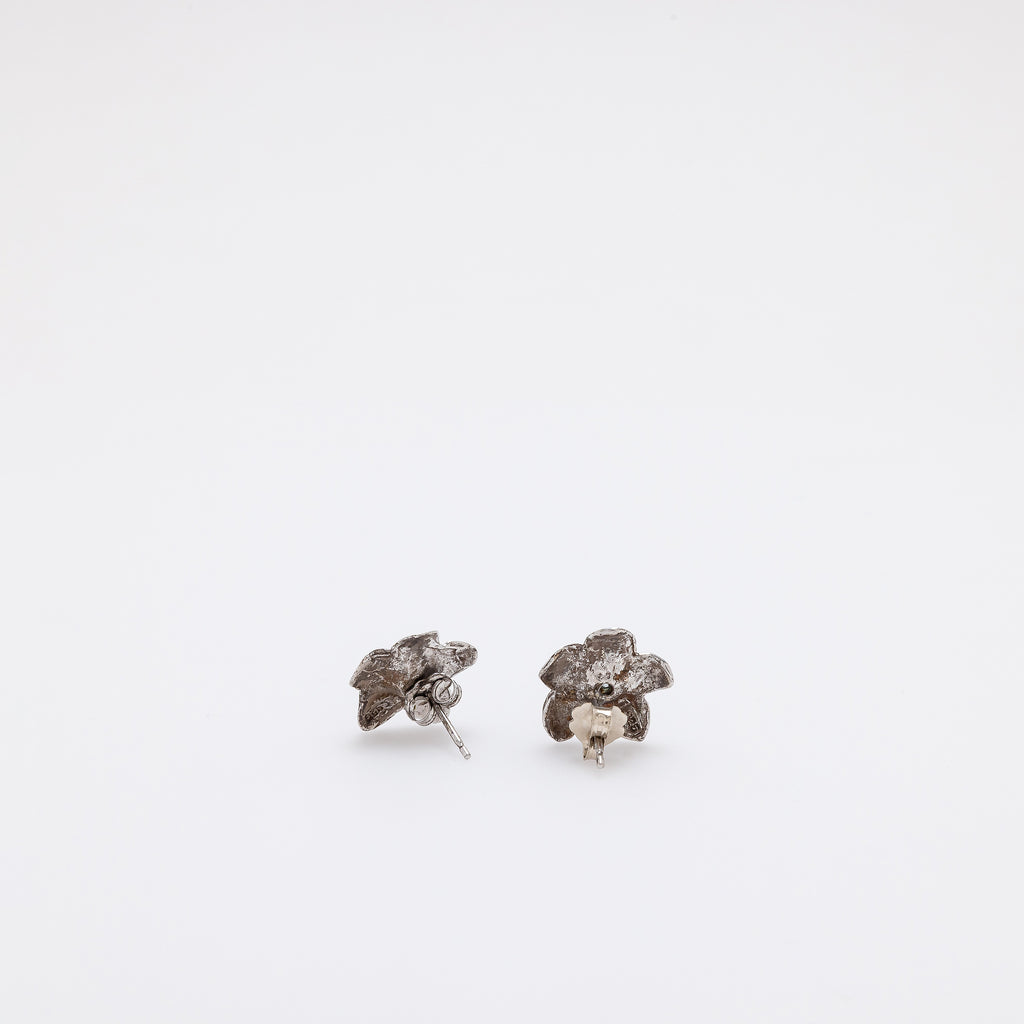 Blue Diamond Plumeria Studs