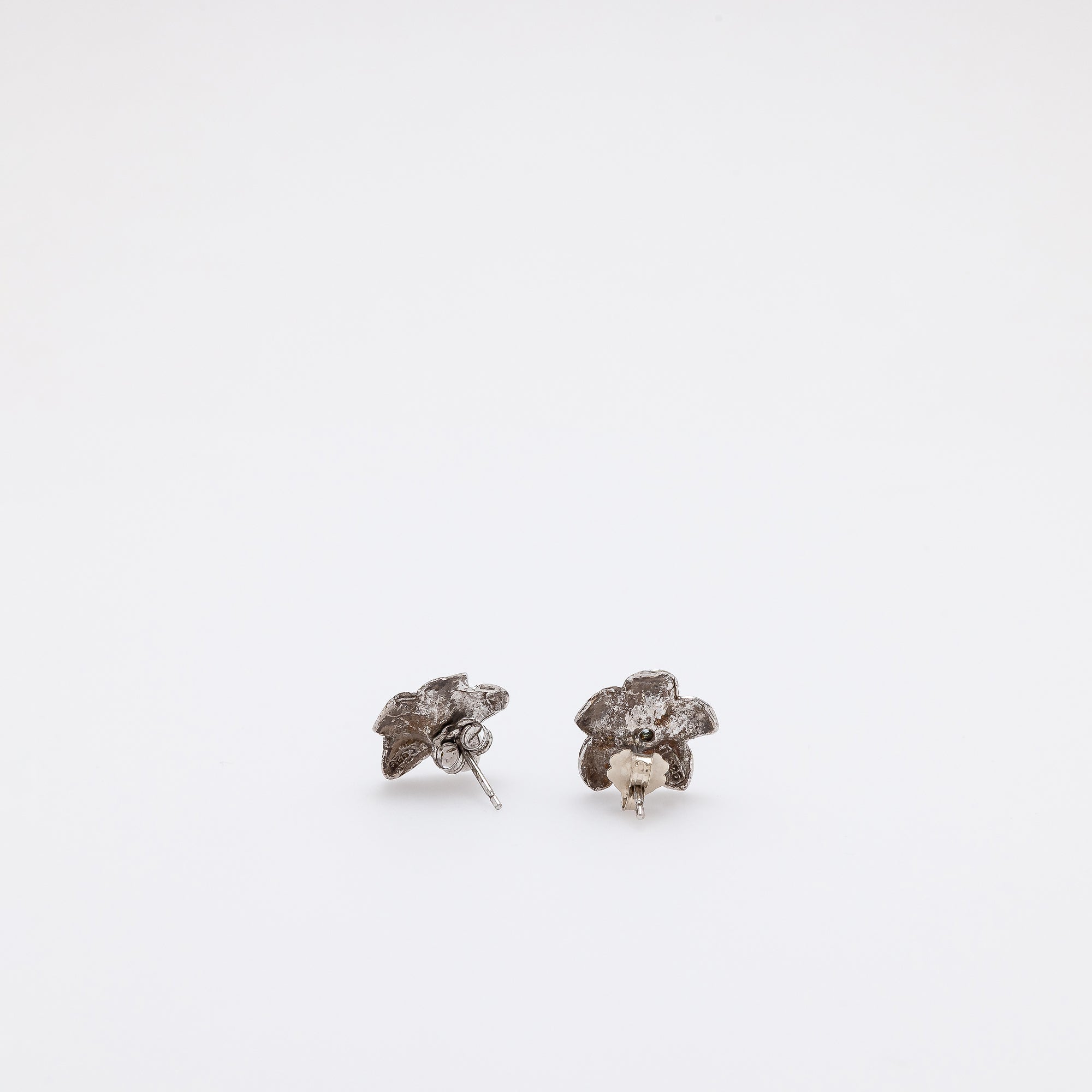 Blue Diamond Plumeria Studs