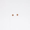 Baby Sapphire Plumeria Studs in Rose Gold