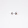 Pink Sapphire Plumeria Studs in White Gold