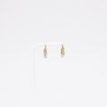 Single Plumeria + Hawaiian Heritage Engraved Huggie Hoops in Green Gold