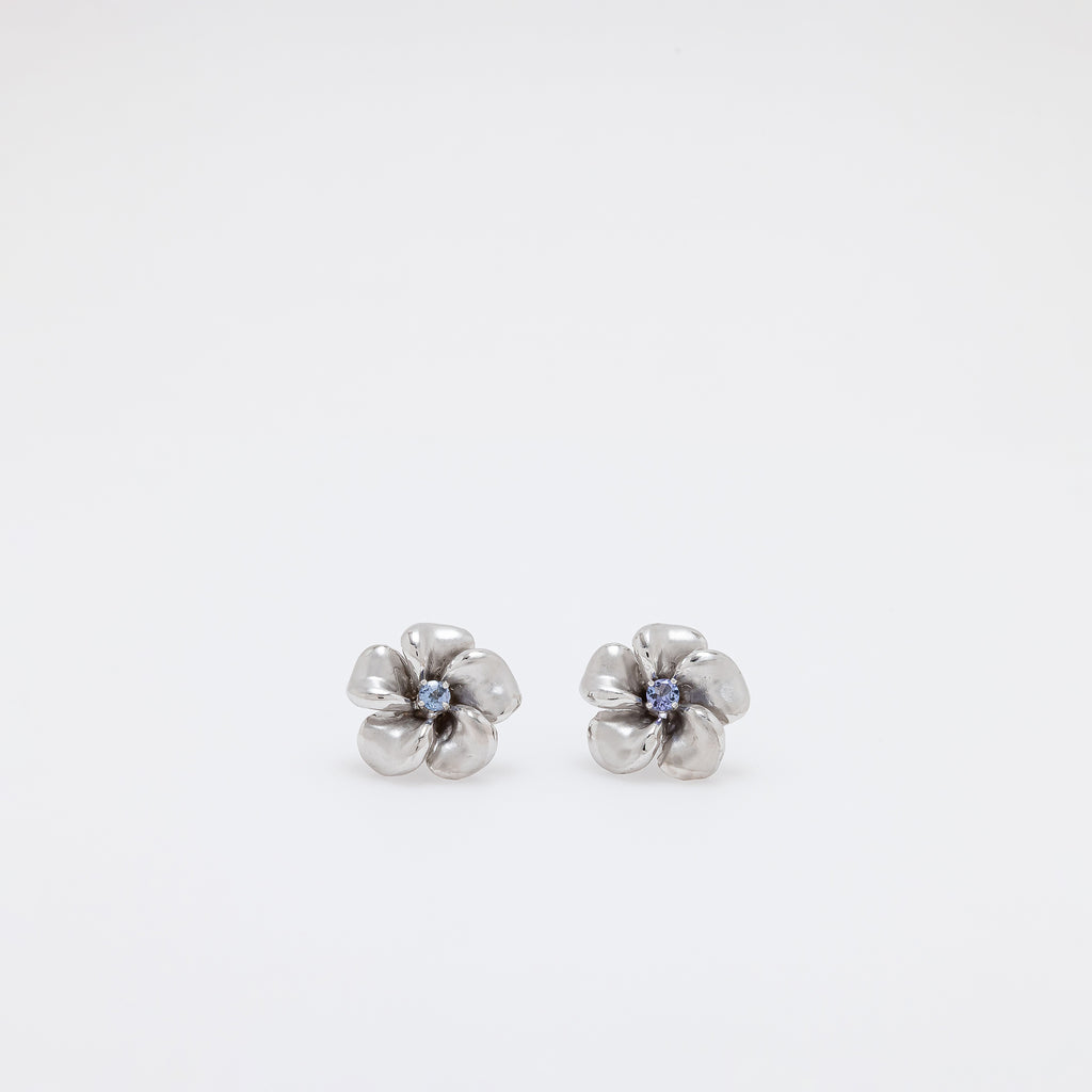Tanzanite Plumeria Earrings