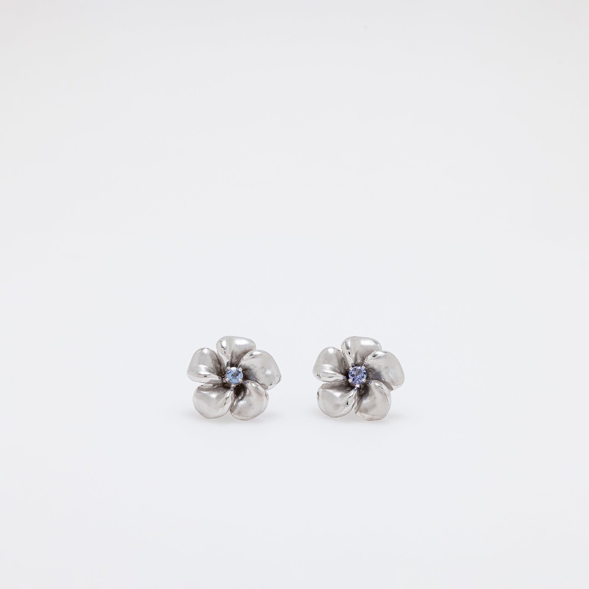 Tanzanite Plumeria Earrings
