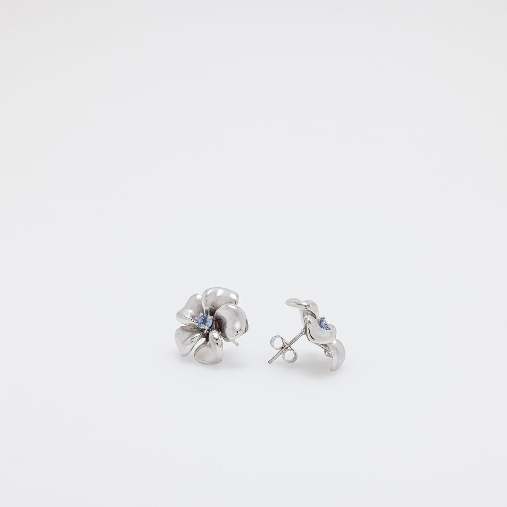 Tanzanite Plumeria Earrings
