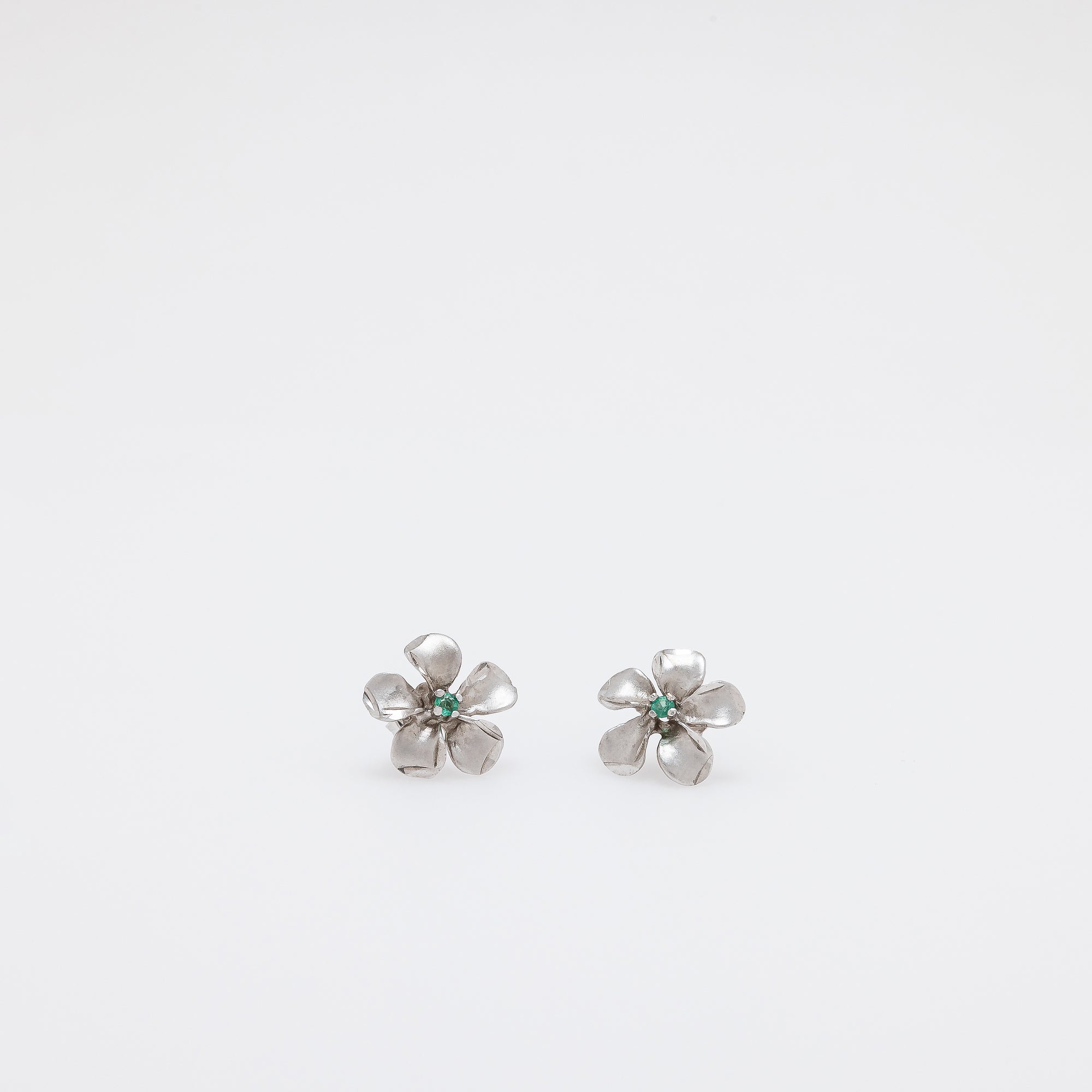 Emerald Plumeria Studs