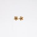 Sapphire Plumeria Textured Studs in Yellow Gold - Medium Size