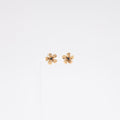 Sapphire Plumeria Smooth Studs in Yellow Gold