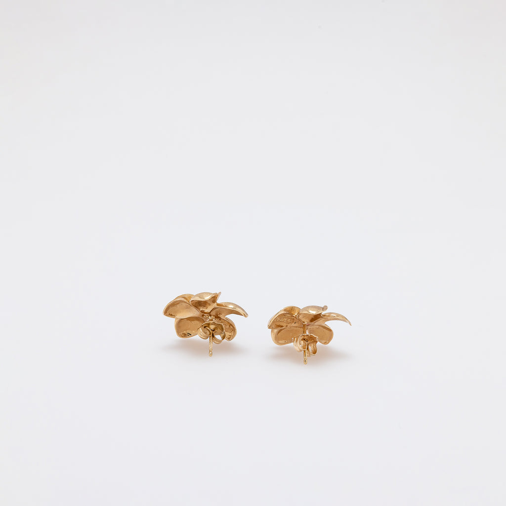 Amethyst Plumeria Studs - Larger Size