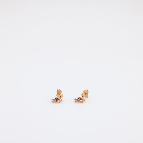 Baby Sapphire Plumeria Dangling Studs in Rose Gold