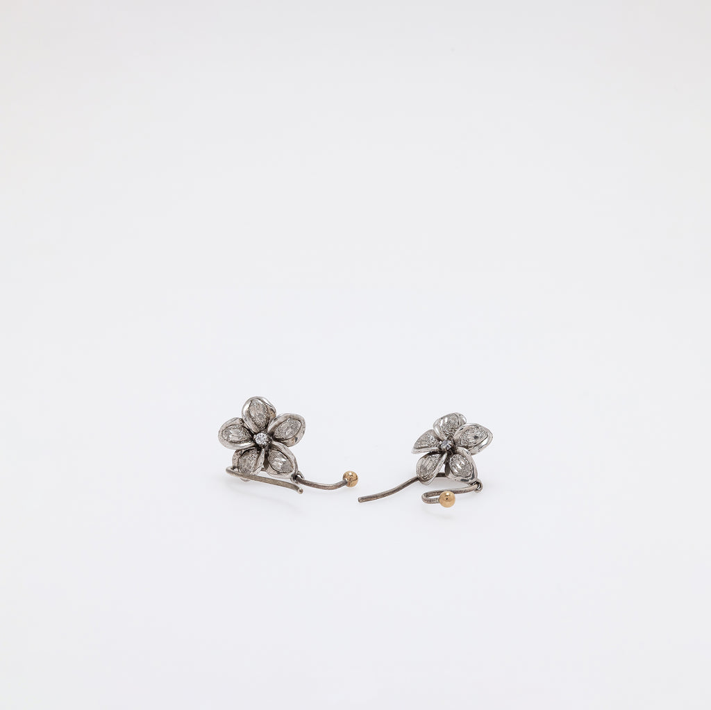 Dangling Textured Plumeria Earrings