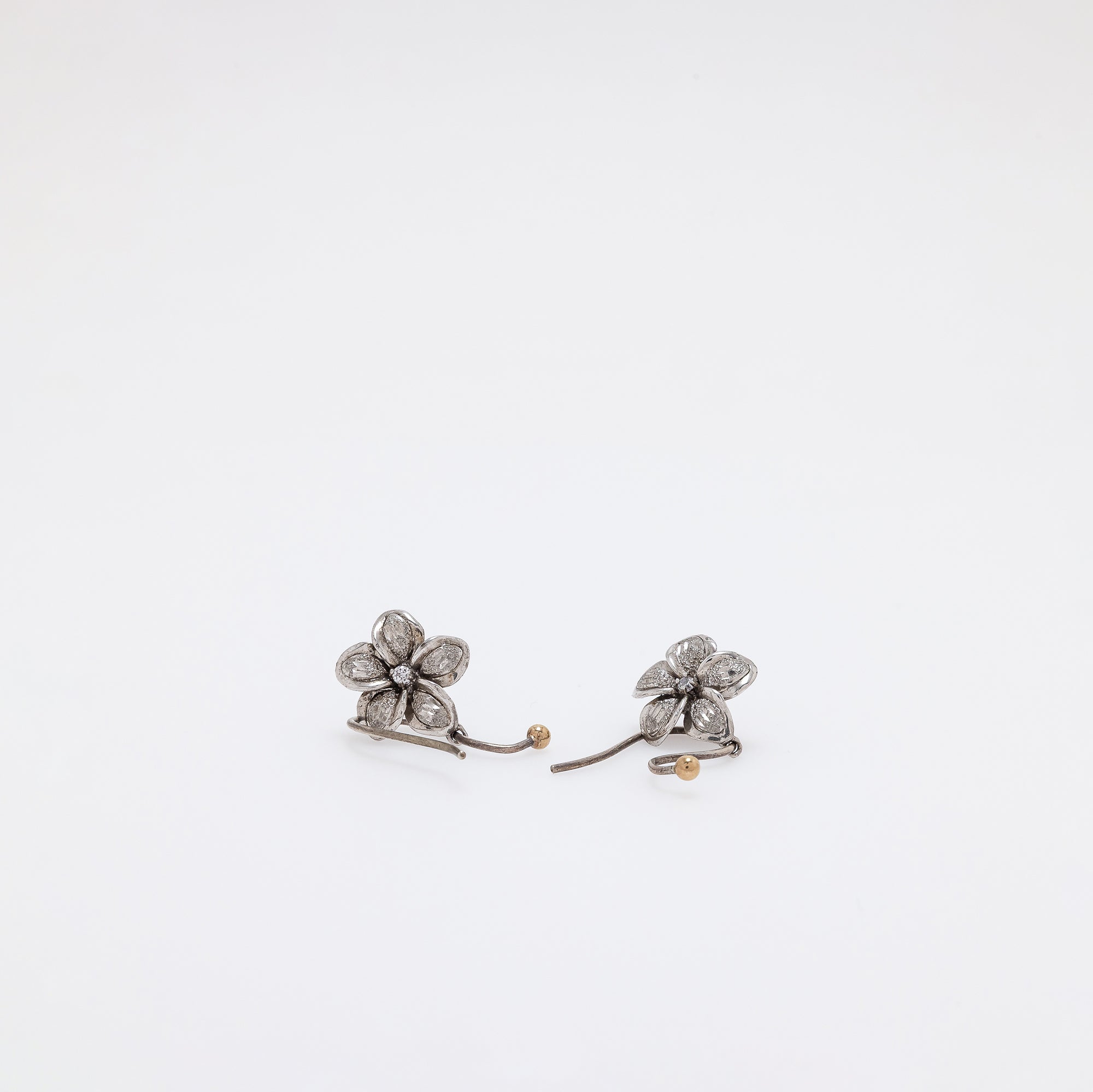 Dangling Textured Plumeria Earrings