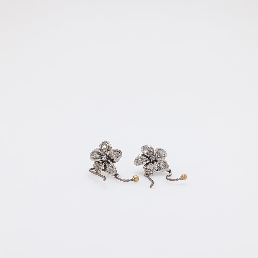 Dangling Textured Plumeria Earrings