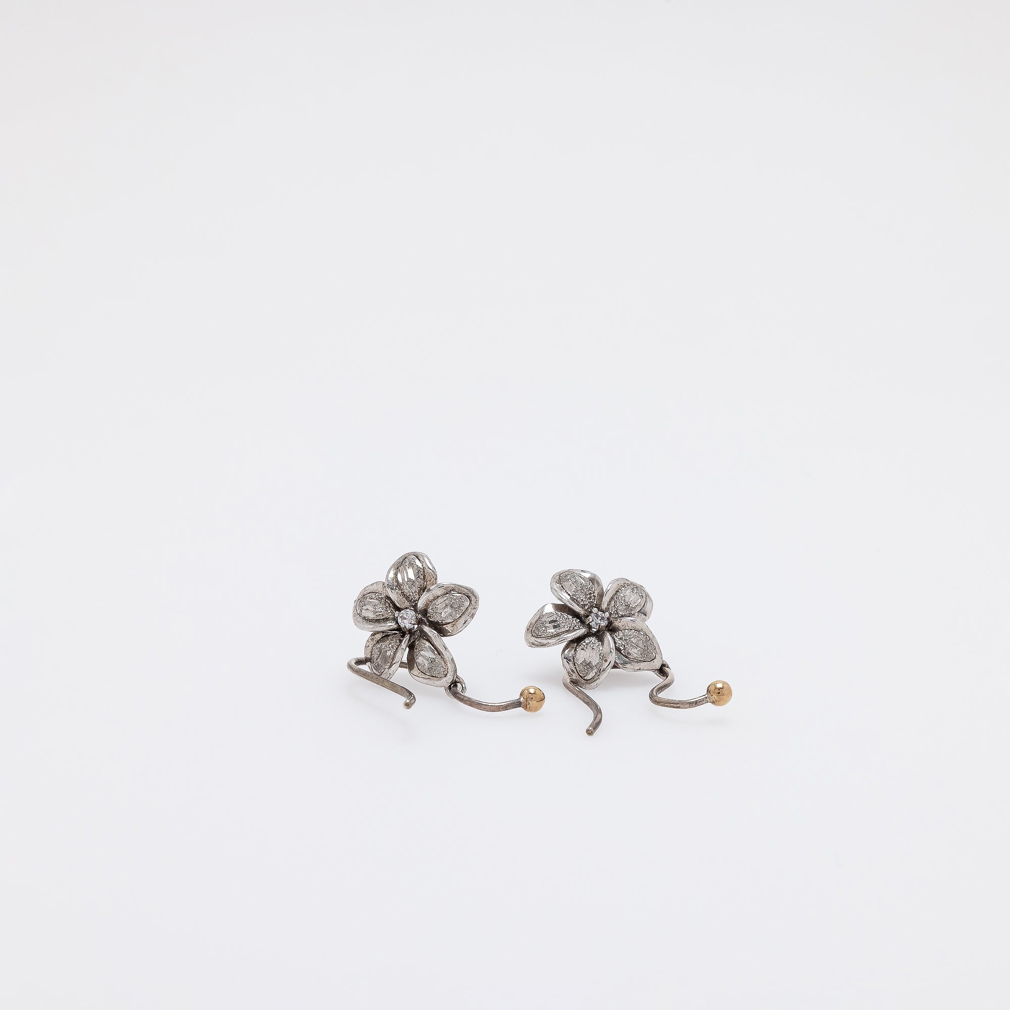 Dangling Textured Plumeria Earrings